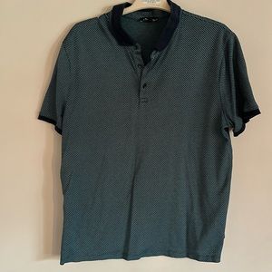 Express teal/ dark blue polo